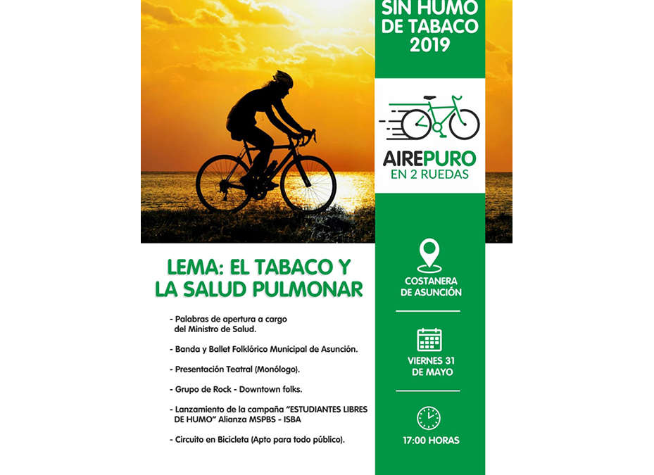 Aire puro en dos ruedas: jornada ciclística en recordación al día mundial sin humo de tabaco
