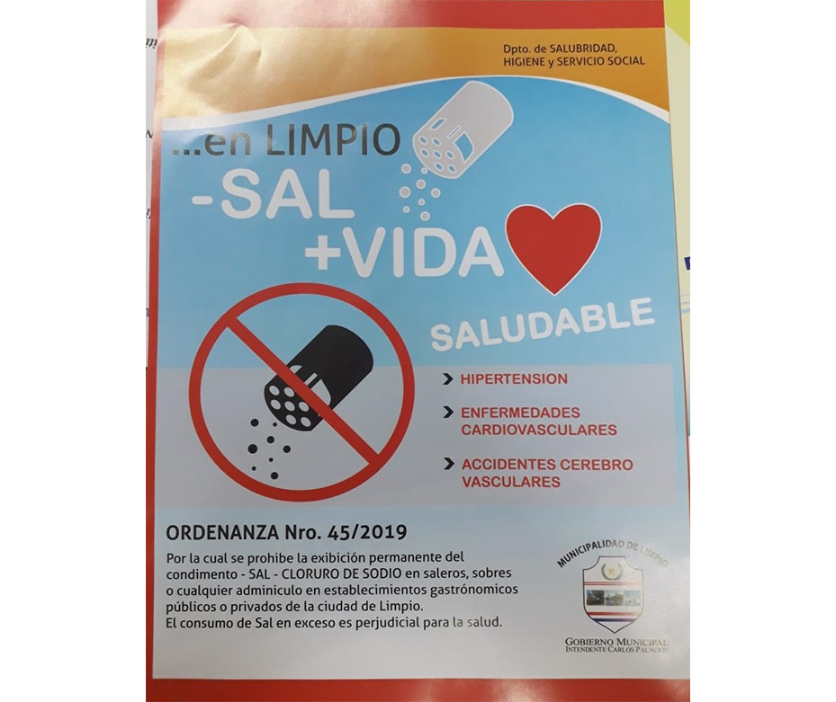 Desde hoy, se prohíben los saleros en la mesa en la ciudad de Limpio – 17-12-2019 – 1