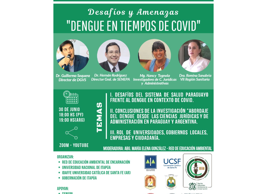 «Desafíos del dengue en tiempos de COVID-19» será expuesto en conversatorio virtual