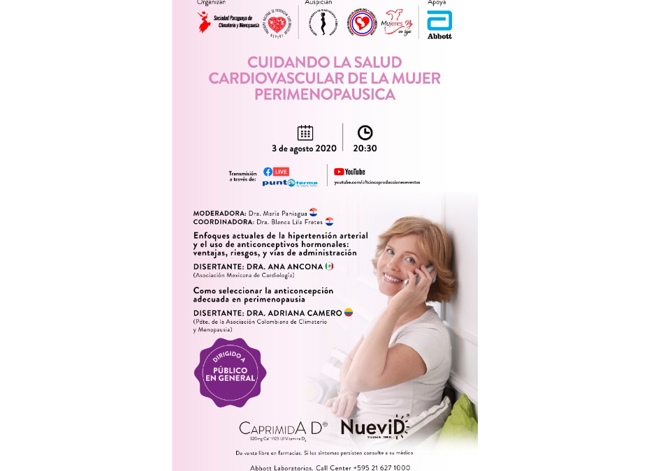 Salud cardiovascular de la mujer perimenopáusica será expuesto en conferencia online
