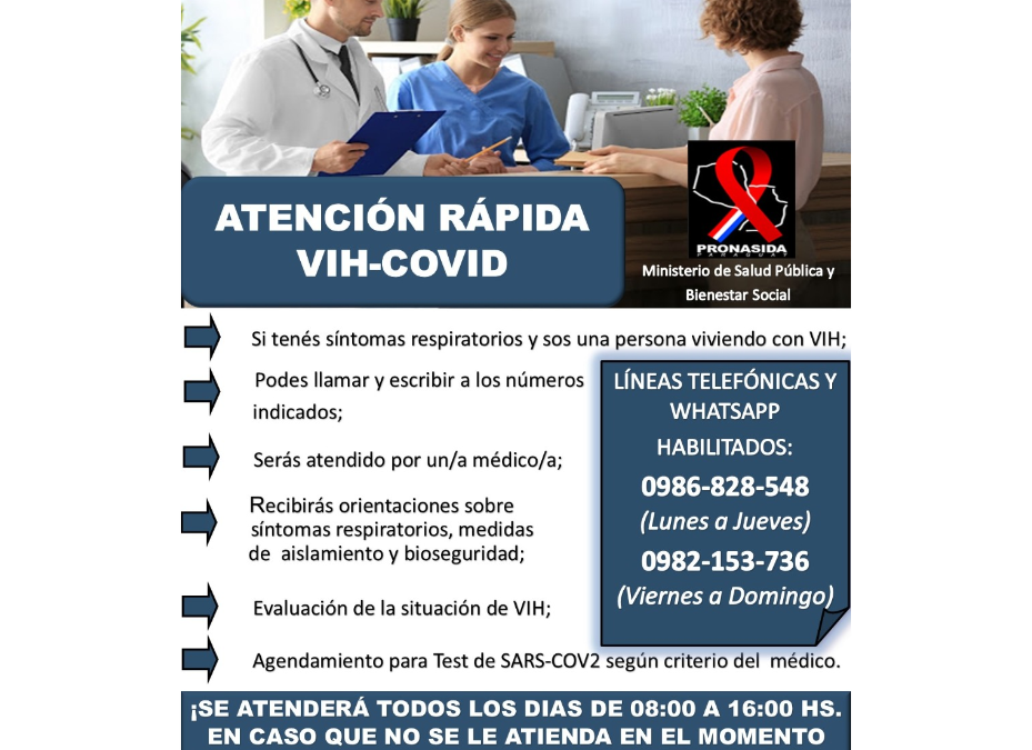 Habilitan líneas telefónicas para asistir a personas con VIH que presenten síntomas respiratorios