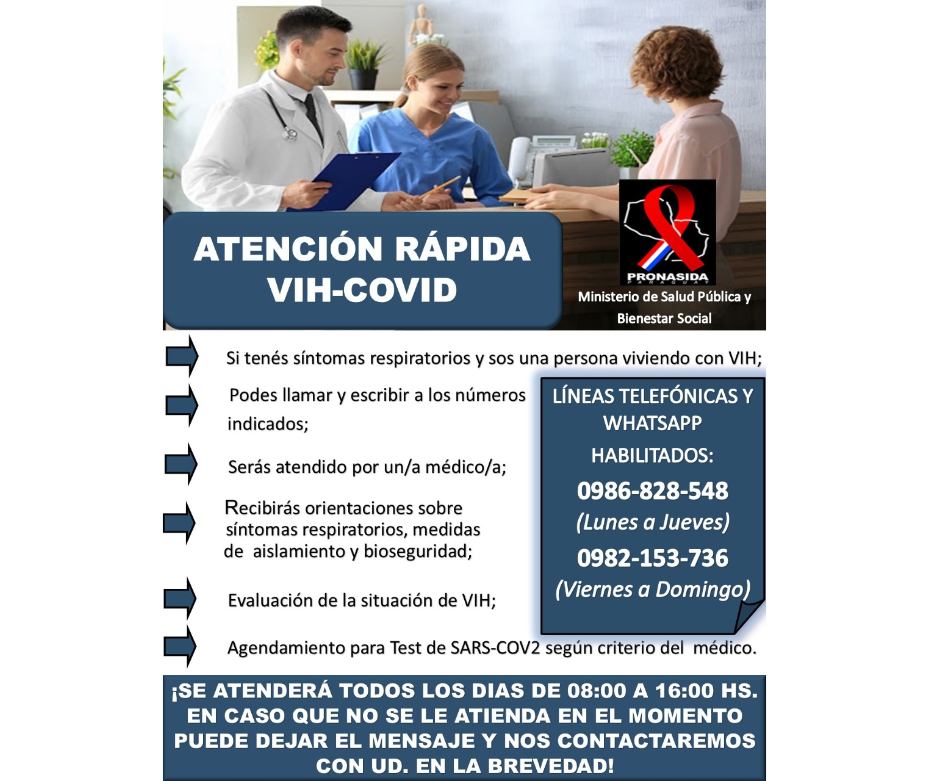Habilitan líneas telefónicas para asistir a personas con VIH que presenten síntomas respiratorios – 08-09-2020