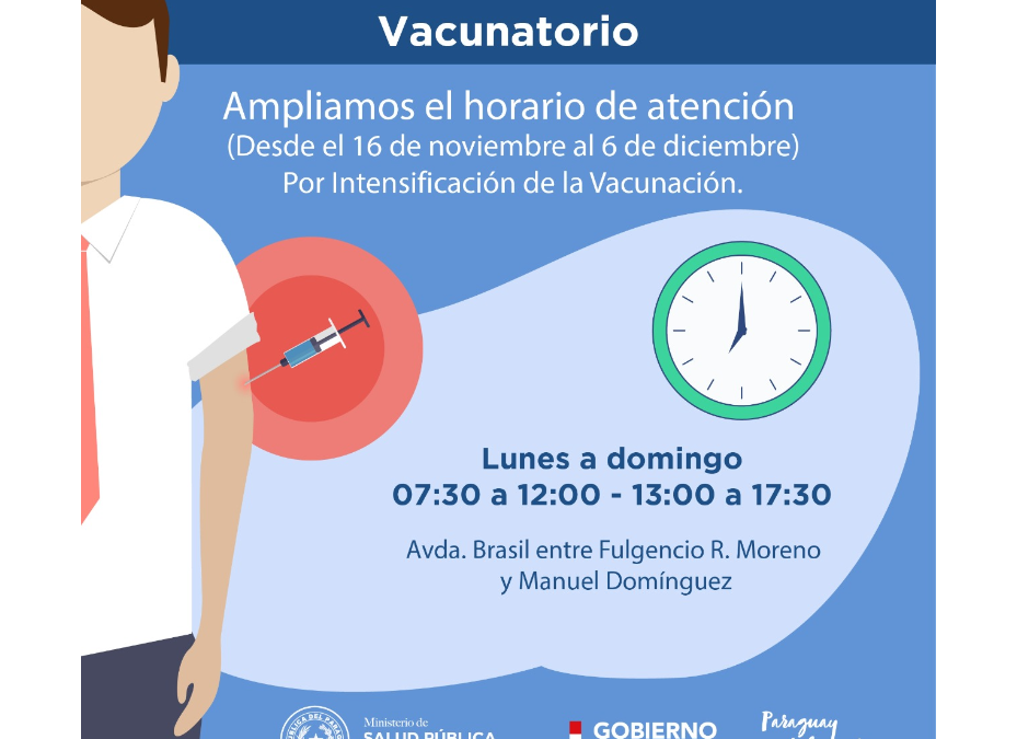 Vacunatorio de Capital amplía horario de atención desde este lunes
