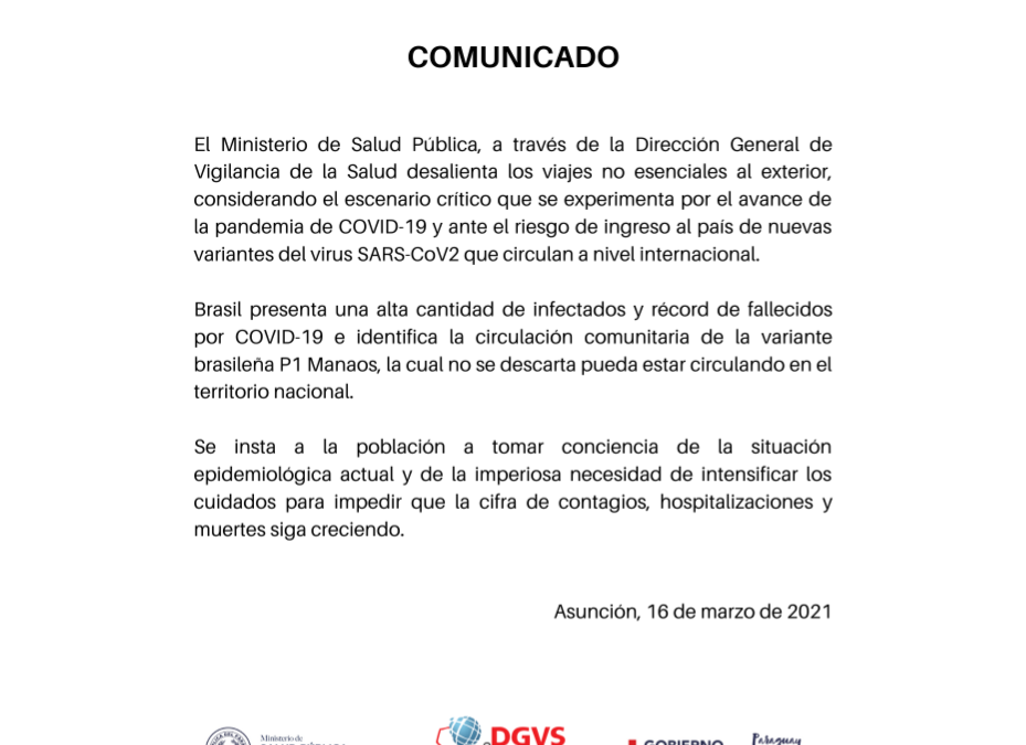 Salud recomienda postergar viajes al exterior debido a la pandemia