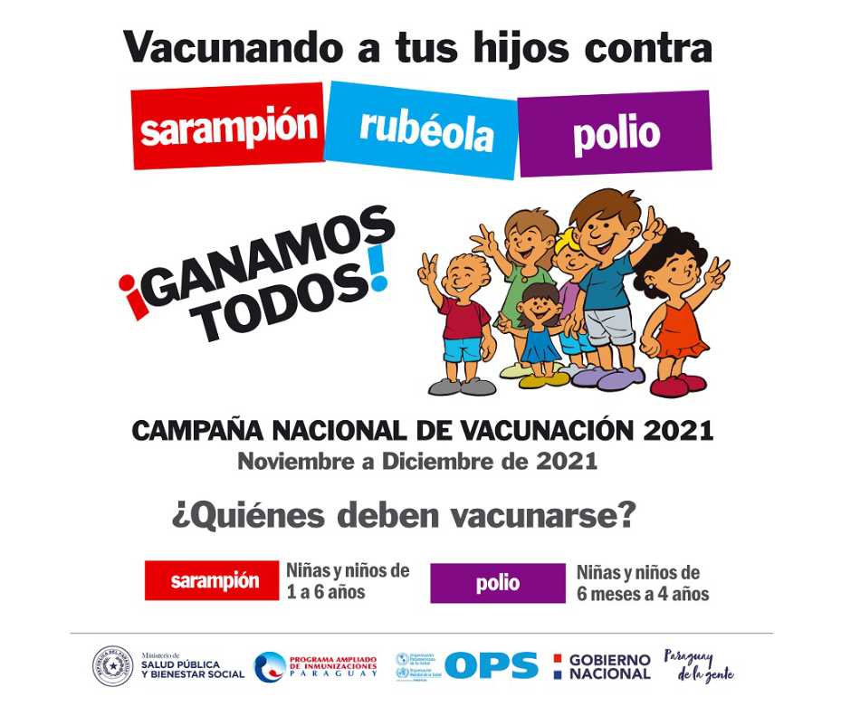 Inicia campaña nacional de vacunación contra el sarampión, la poliomielitis y rubéola – 15-11-2021