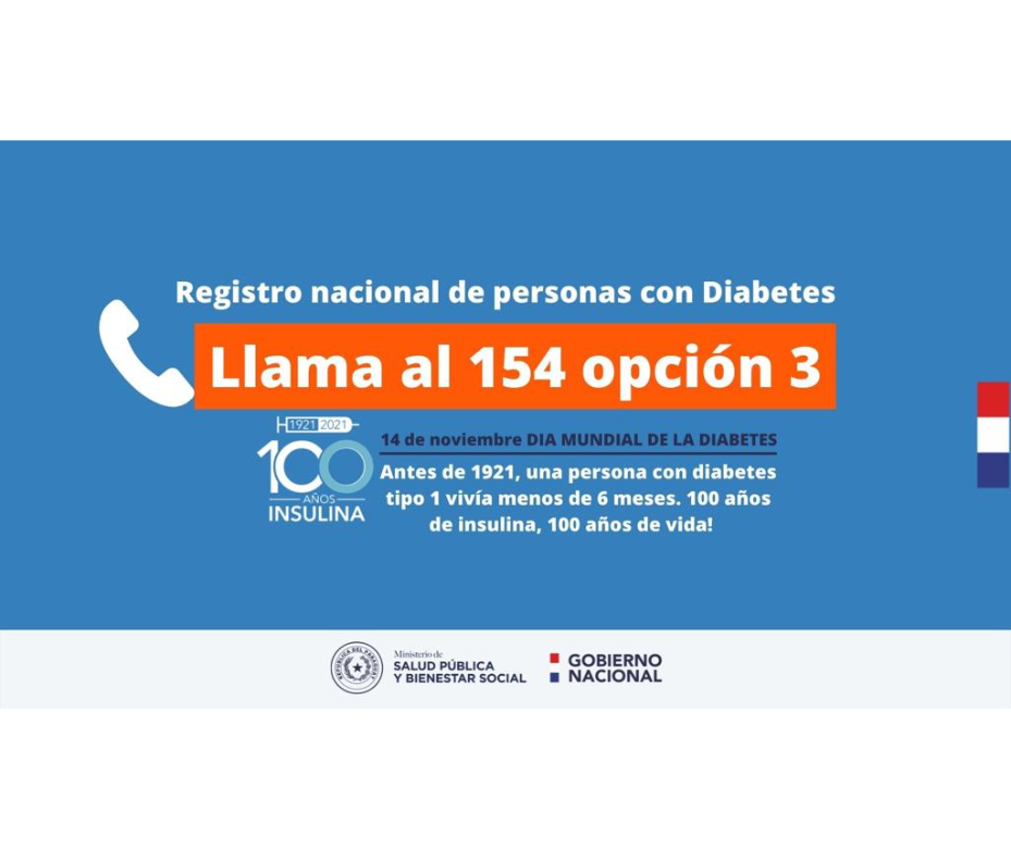 egistro Nacional de Personas con Diabetes entra a funcionar desde la línea 154 – 01-11-2021