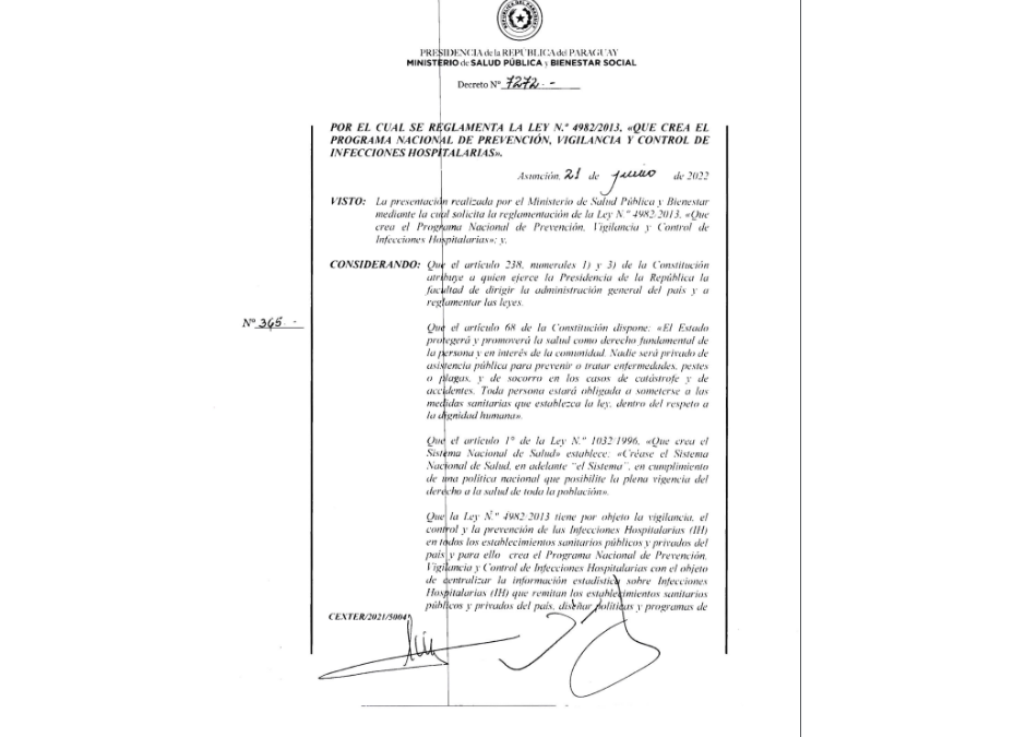 Se reglamenta ley de creación del Programa de prevención y control de infecciones hospitalarias