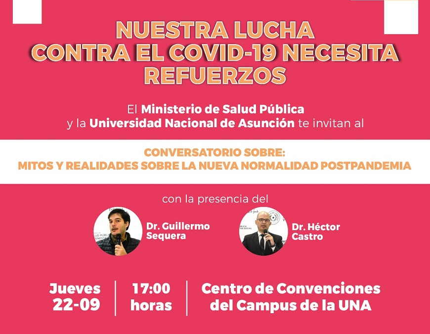 Hoy, en la UNA, conversatorio sobre «Mitos y realidades sobre la nueva normalidad postpandemia»