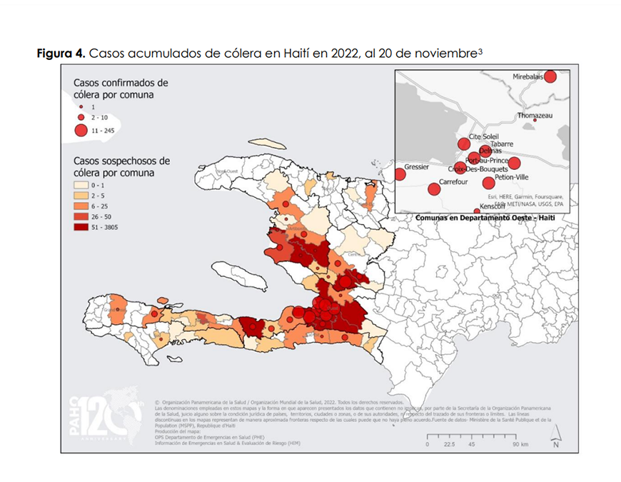 Brote de cólera en Haití