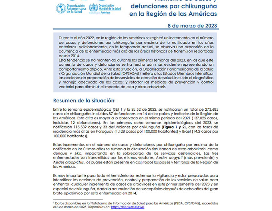 Alerta regional por chikungunya ante aumento de casos y fallecidos