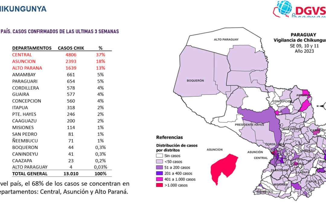 Chikungunya: continúa expansión del virus en todo el territorio nacional