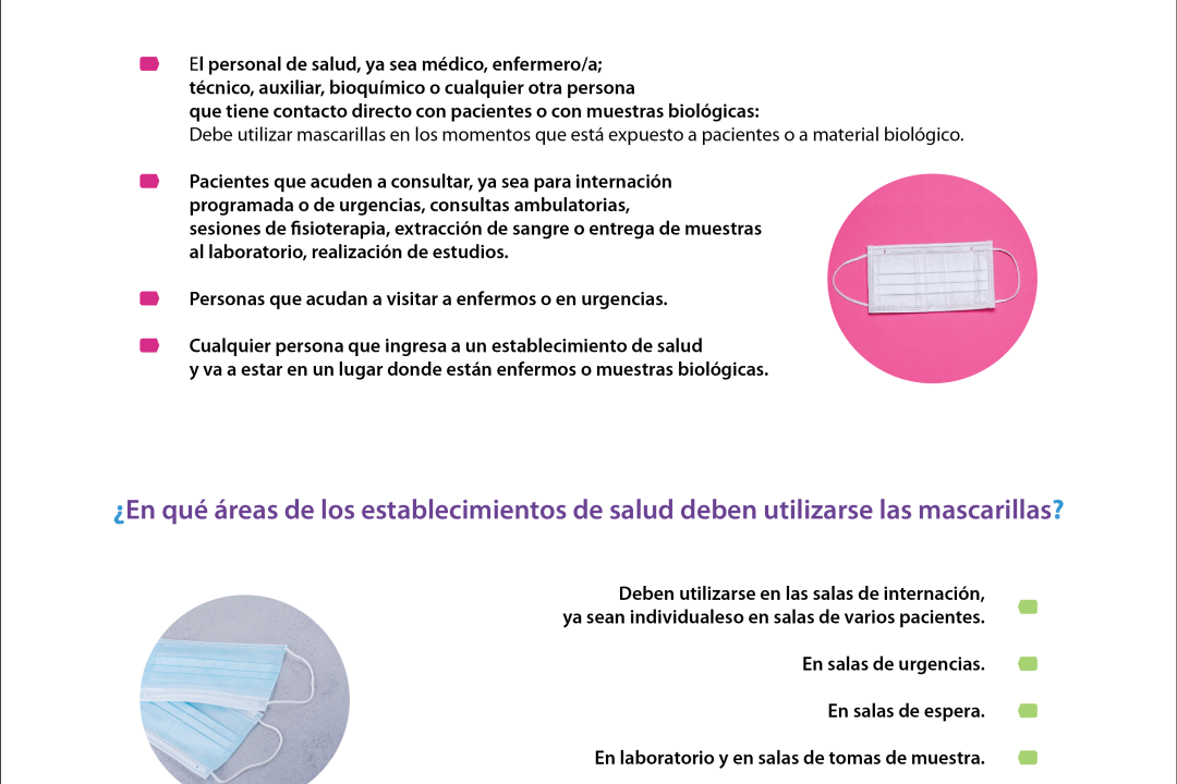 Recomendaciones para el uso racional de mascarillas en establecimientos ...