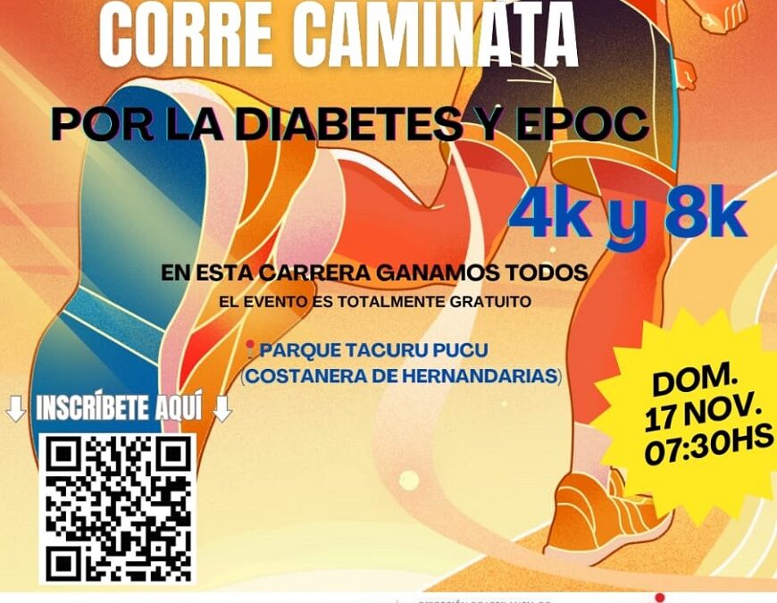 Sumate a la Correcaminata por la diabetes y la EPOC