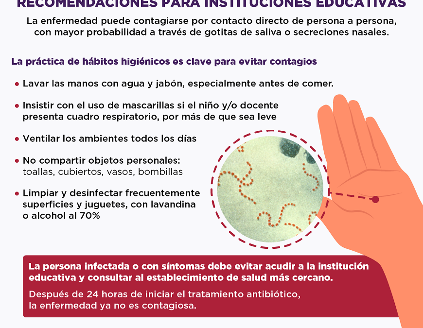 En caso de streptococccus pyogenes no es necesario cierre de escuelas o guarderías