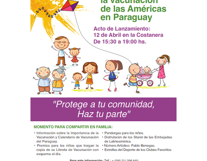 Este viernes se lanza la Semana de Vacunación de las Américas en Paraguay