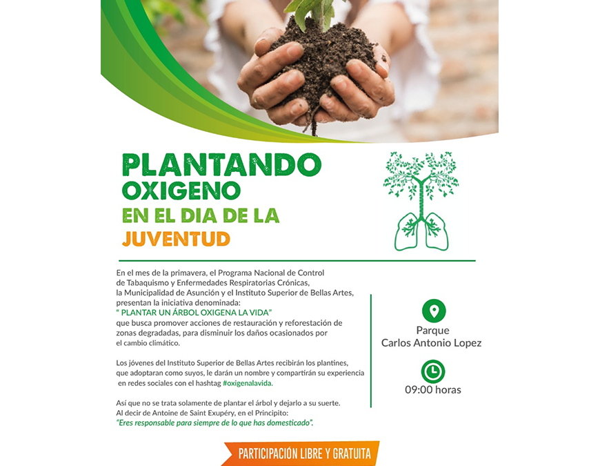 Plantarán oxígeno para recibir a la primavera y recordar el día del pulmón