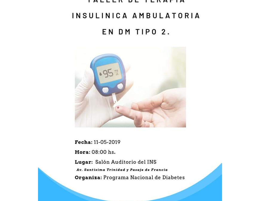 Terapia insulínica ambulatoria será encarada en taller