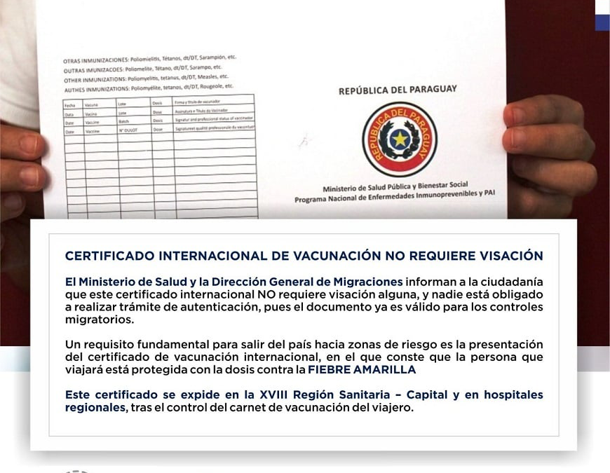 ¿Vas a viajar al Brasil? Es obligatorio el certificado internacional de vacunación contra la fiebre amarilla