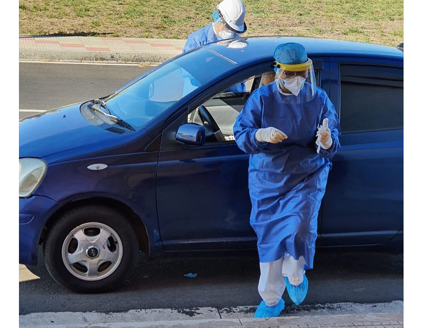 Puesto fijo para test de COVID-19, en Costanera de Asunción