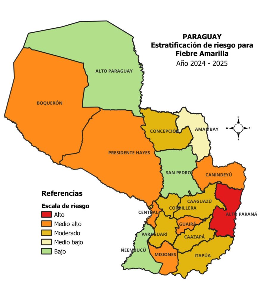 9. mapa de riesgo - fiebre amarilla - 2024 a 2025