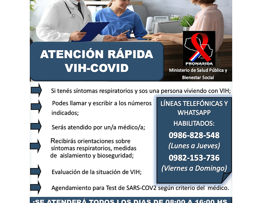 Habilitan líneas telefónicas para asistir a personas con VIH que presenten síntomas respiratorios