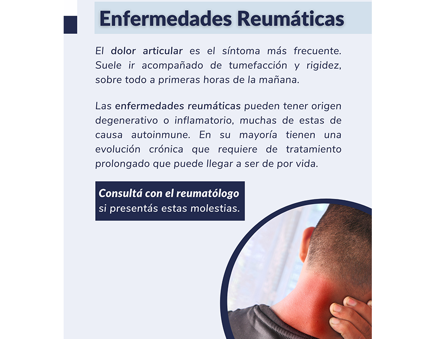 Enfermedades reumáticas: dolor articular es el síntoma más frecuente