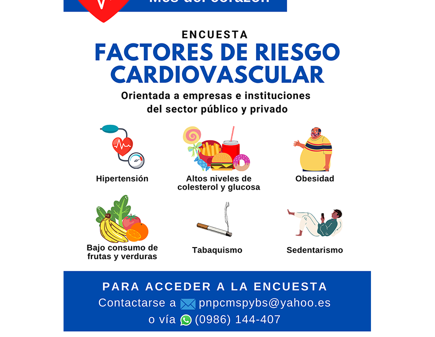 Por el mes del corazón lanzan encuesta de factores de riesgo cardiovascular