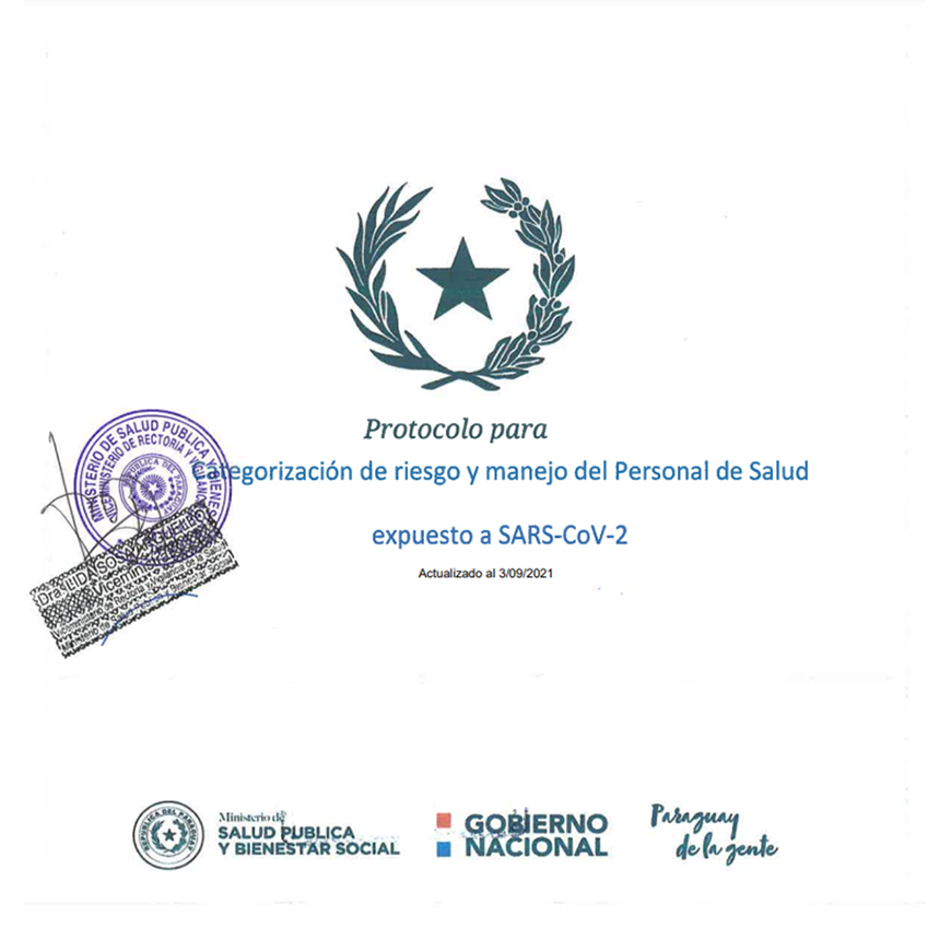 Sigue vigente protocolo para categorización de riesgo y manejo del personal de salud expuesto a SARS-CoV2 – 30-12-2021