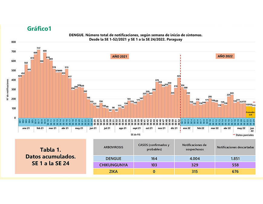 Arbovirosis: Notificaciones se mantienen en descenso