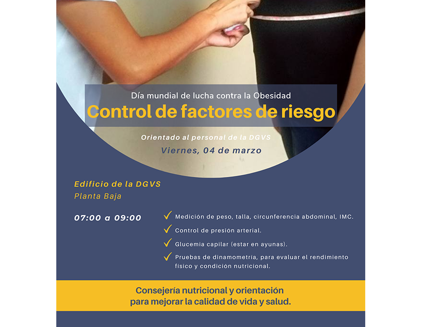 Este viernes, jornada de detección de factores de riesgo y obesidad