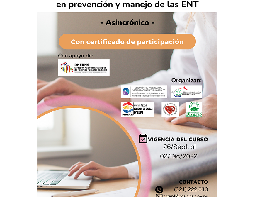 Hoy inicia el curso de capacitación en prevención y manejo de las ENT