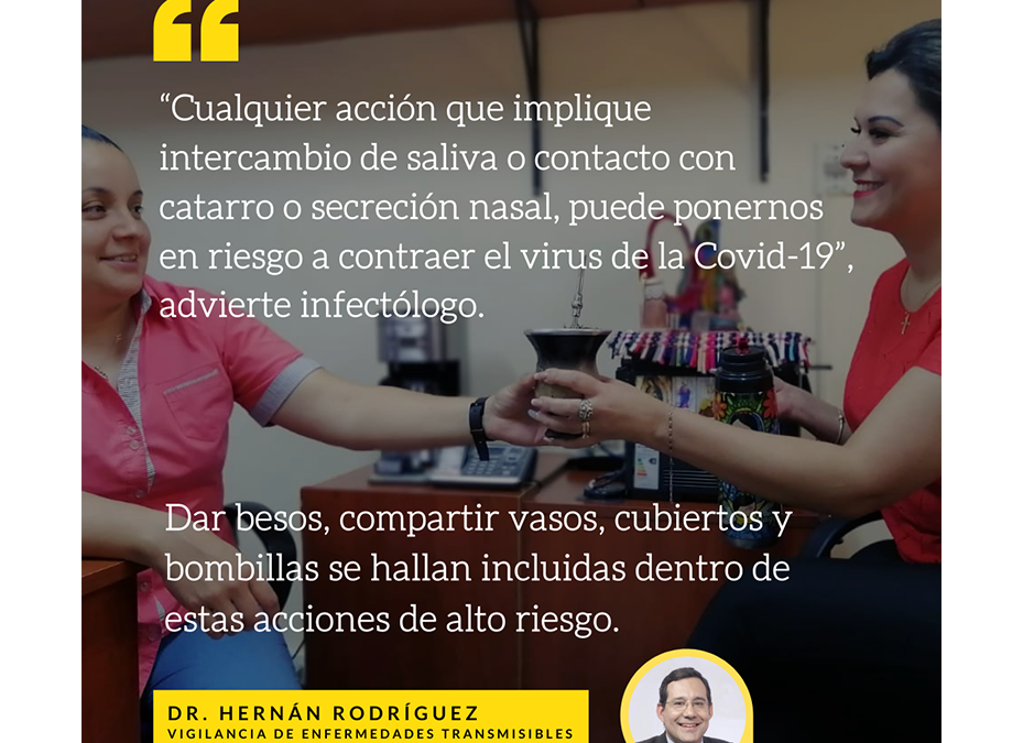 Bombilla, vaso y cubiertos pueden ser vehículos de transmisión del virus de la Covid-19